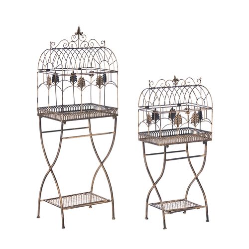 Ensemble De 2 Meubles De Rangement Sicily Métal 43/37 Cm 30/27 Cm Noir