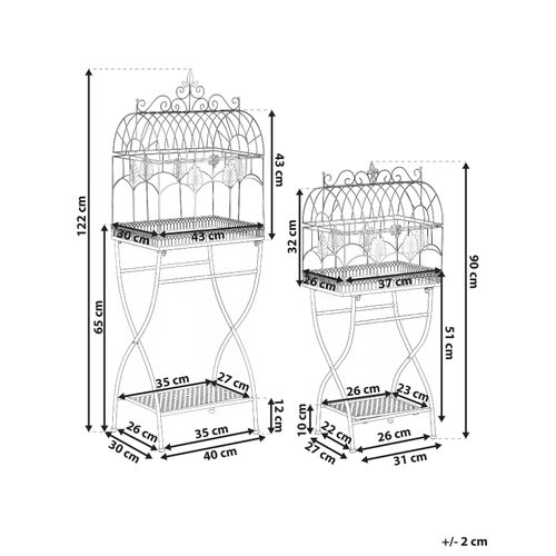 Ensemble De 2 Meubles De Rangement Sicily Métal 43/37 Cm 30/27 Cm Noir