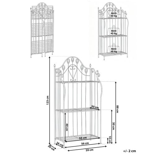 Meuble De Rangement Visano Métal 59 Cm 30 Cm Gris