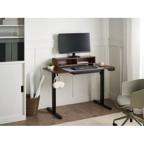 Bureau Réglable En Hauteur Électriquement Lucama Marron/noir 120 Cm 60 Cm Avec Port USB