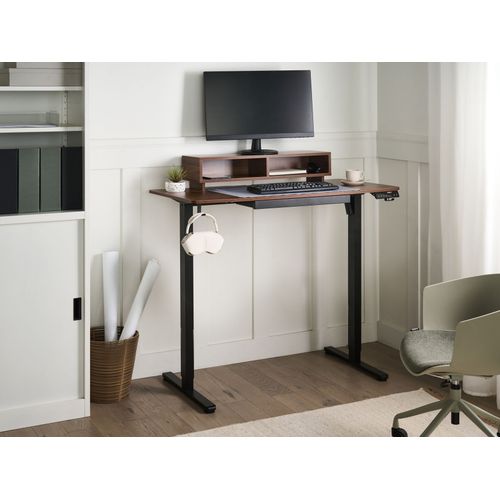 Bureau Réglable En Hauteur Électriquement Lucama Marron/noir 120 Cm 60 Cm Avec Port USB