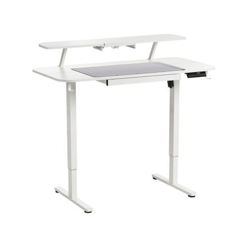 Bureau Réglable En Hauteur Électriquement Wilbanks Blanc 120 Cm 60 Cm Avec Port USB