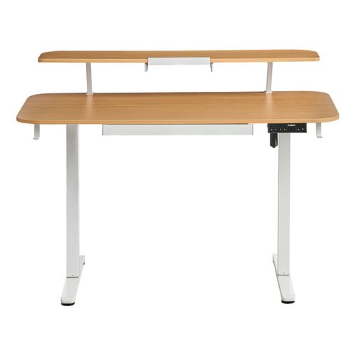 Bureau Réglable En Hauteur Électriquement Wilbanks Marron Clair/blanc 120 Cm 60 Cm Avec Port USB