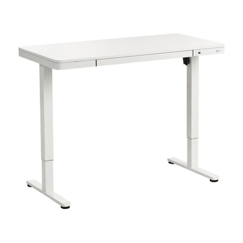 Bureau Réglable En Hauteur Électriquement Penly Blanc 120 Cm 60 Cm Avec Port USB