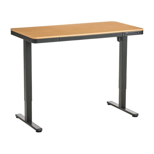Bureau Réglable En Hauteur Électriquement Penly Noir/marron Clair 120 Cm 60 Cm Avec Port USB