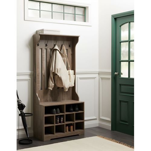 Rangement Pour Chaussures Avec Porte-manteau Deniliquim Marron Foncé