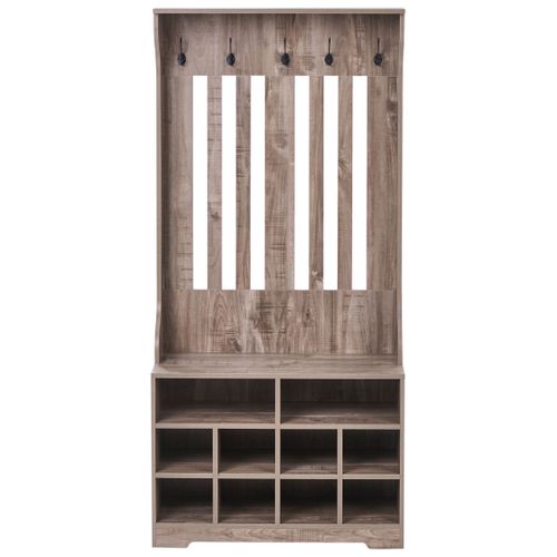 Rangement Pour Chaussures Avec Porte-manteau Deniliquim Marron Foncé