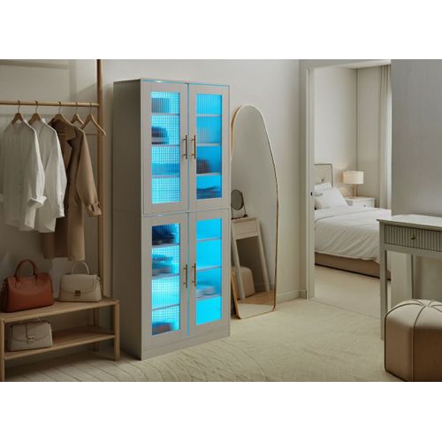 Meuble à Chaussures Griffith Avec Des Lumières LEDs Blanc