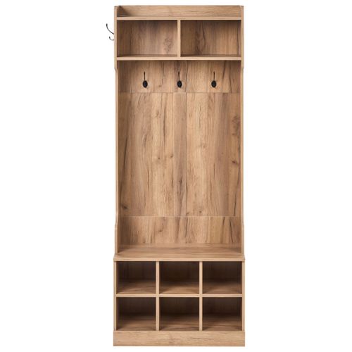 Rangement Pour Chaussures Avec Porte-manteau Gindagai Marron Clair