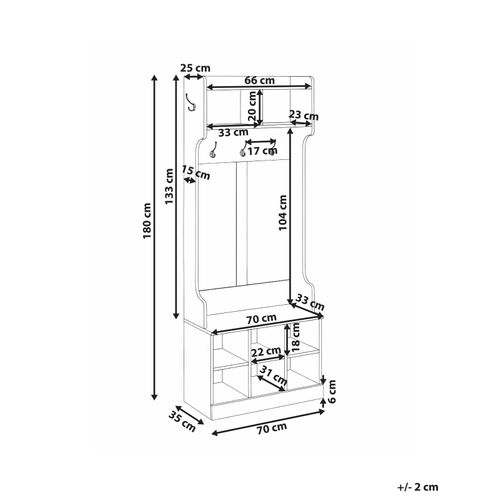 Rangement Pour Chaussures Avec Porte-manteau Gindagai Marron Clair