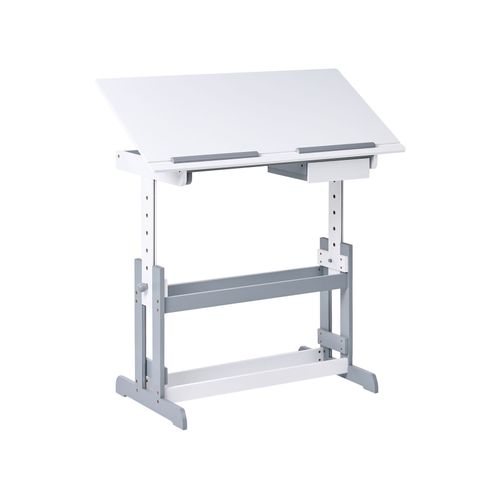 Bureau Réglable En Hauteur Manuellement Nannup Blanc 110 Cm 53 Cm