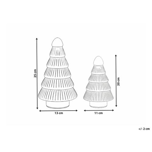 Lot De 2 Figurines Flaren Arbre De Noël 20/25 Cm Beige