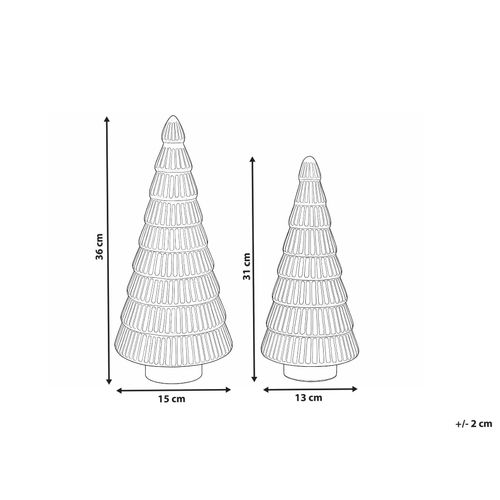 Lot De 2 Figurines Puruvesi Arbre De Noël 31/36 Cm Rouge/vert