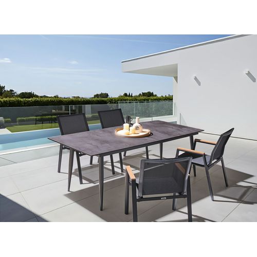 Table De Salle à Manger De Jardin Tolentino 180 Cm 90 Cm Effet Pierre Gris