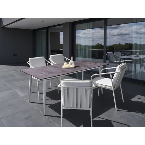 Table De Salle à Manger De Jardin Tolentino 180 Cm 90 Cm Effet Pierre Gris