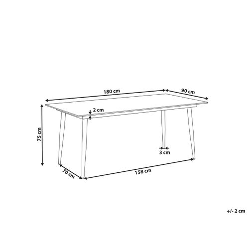 Table De Salle à Manger De Jardin Tolentino 180 Cm 90 Cm Effet Pierre Gris Clair