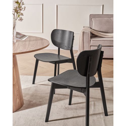 Lot De 2 Chaises De Salle à Manger Overly Bois Noir