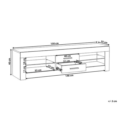 Meuble TV Avec LED Esquimalt Noir