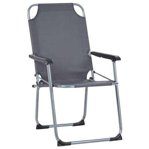Lot De 4 Chaises De Jardin Galatsi Pliant Métal Gris