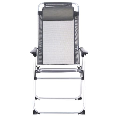 Lot De 2 Chaises De Jardin Asine Pliant Métal Gris