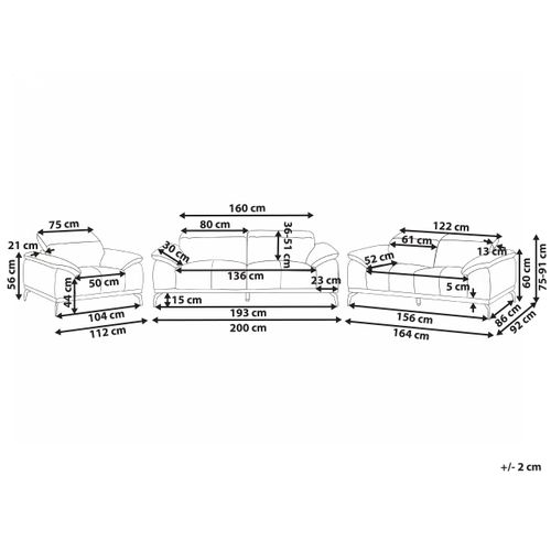 Ensemble De Salon 6 Places Vejen Cuir Pu Noir