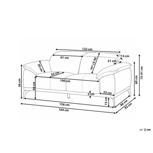 Canapé 2 Places Vejen Cuir Pu Beige
