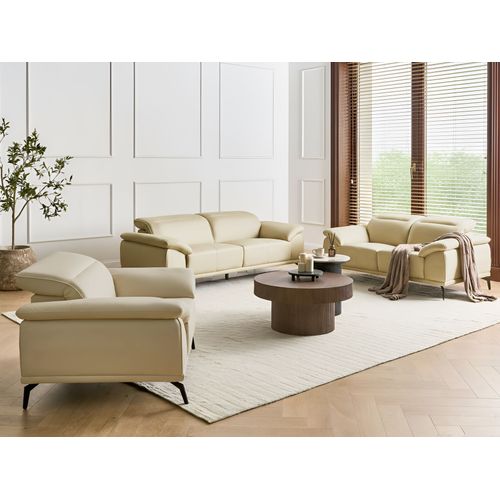 Ensemble De Salon 6 Places Vejen Cuir Pu Beige