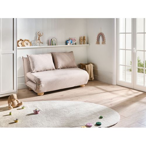 Canapé-lit 2 Places Abisko Lin Synthétique Beige
