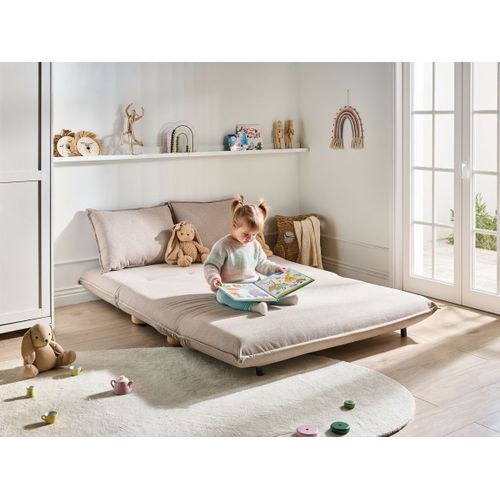 Canapé-lit 2 Places Abisko Lin Synthétique Beige