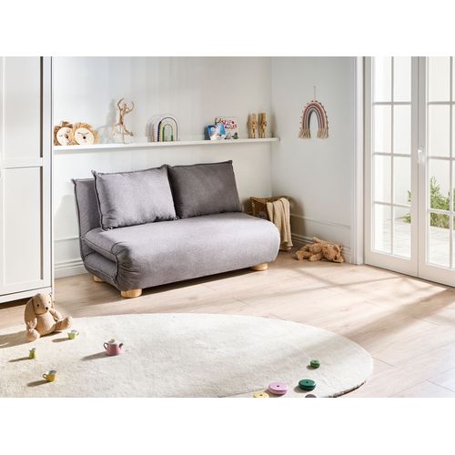 Canapé-lit 2 Places Abisko Lin Synthétique Gris Foncé