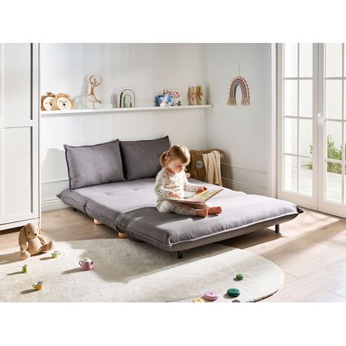 Canapé-lit 2 Places Abisko Lin Synthétique Gris Foncé