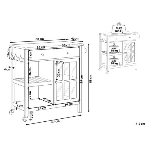 Chariot De Cuisine Genoa Noir