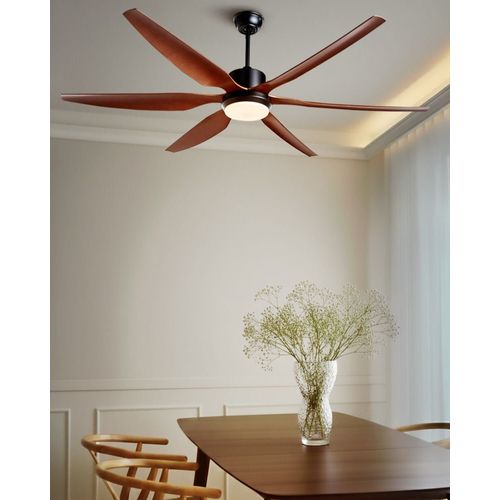 Ventilateur De Plafond Avec Lampe Verdure Avec Télécommande LED Marron