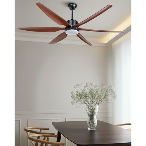 Ventilateur De Plafond Avec Lampe Verdure Avec Télécommande LED Marron