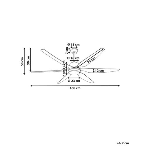 Ventilateur De Plafond Avec Lampe Verdure Avec Télécommande LED Marron