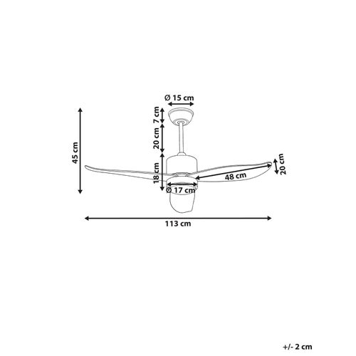 Ventilateur De Plafond Avec Lampe Mahaut Avec Télécommande LED Marron Clair