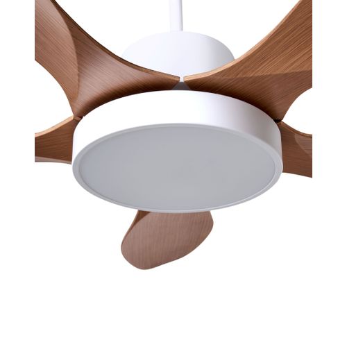 Ventilateur De Plafond Avec Lampe Barbet Avec Télécommande LED Marron Clair