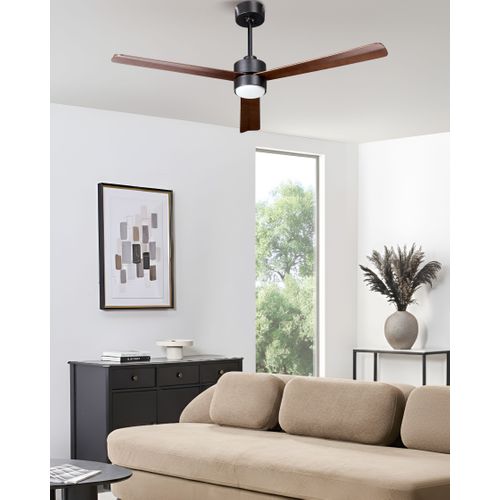 Ventilateur De Plafond Avec Lampe Jeremy Avec Télécommande LED Marron