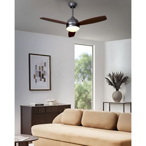 Ventilateur De Plafond Avec Lampe Mansala Avec Télécommande LED Marron Foncé