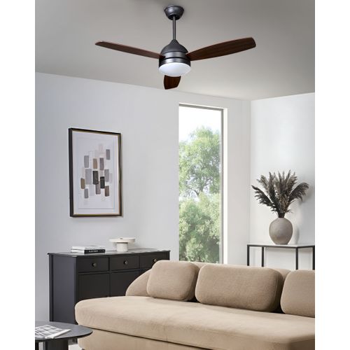 Ventilateur De Plafond Avec Lampe Mansala Avec Télécommande LED Marron Foncé