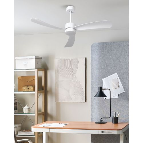 Ventilateur De Plafond Avec Lampe Praslin Avec Télécommande LED Blanc