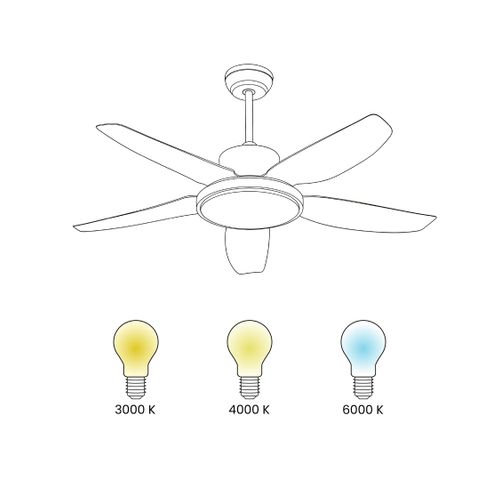 Ventilateur De Plafond Avec Lampe Louvet Avec Télécommande LED Noir