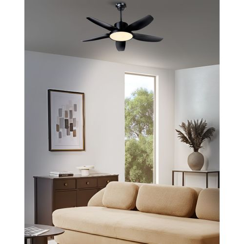 Ventilateur De Plafond Avec Lampe Louvet Avec Télécommande LED Noir