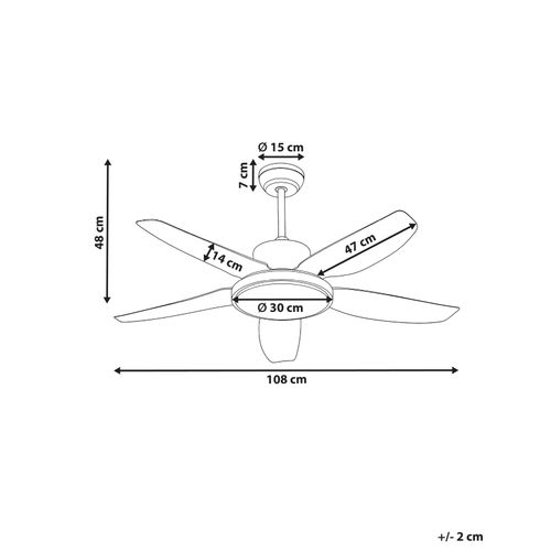 Ventilateur De Plafond Avec Lampe Louvet Avec Télécommande LED Noir