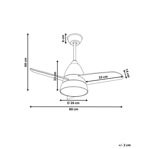 Ventilateur De Plafond Avec Lampe Strawberry Avec Télécommande LED Gris