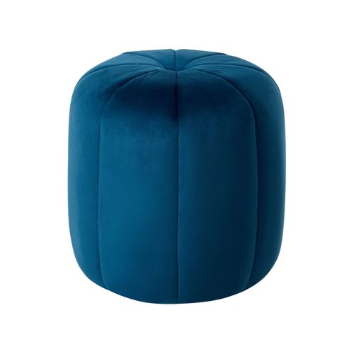Pouf Selby Velours Bleu