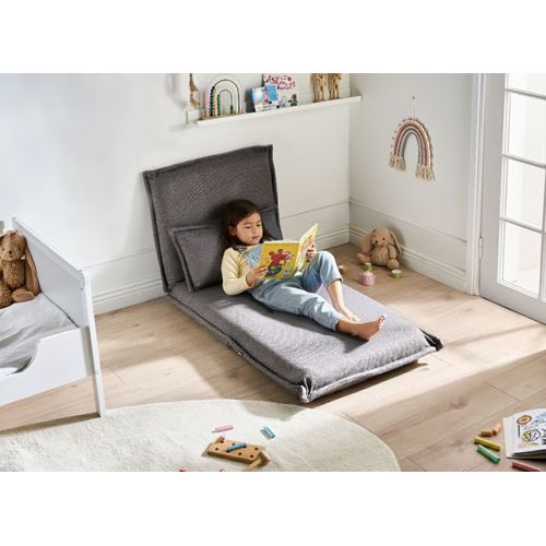 Fauteuil Convertible Dellen Tissu Gris Foncé