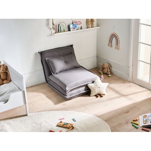 Fauteuil Convertible Dellen Tissu Gris Foncé