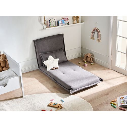 Fauteuil Convertible Dellen Tissu Gris Foncé