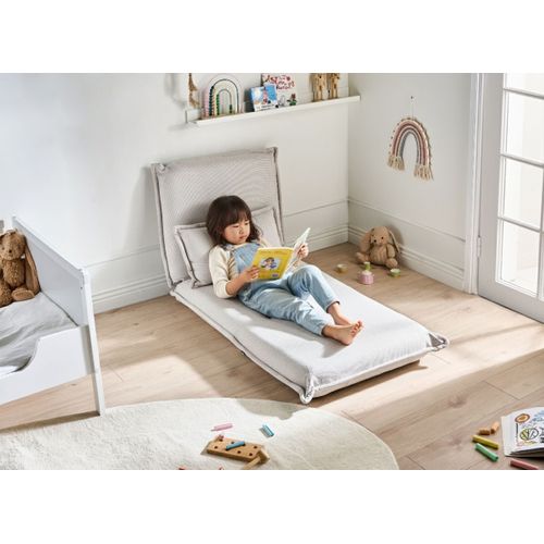 Fauteuil Convertible Dellen Tissu Blanc Cassé